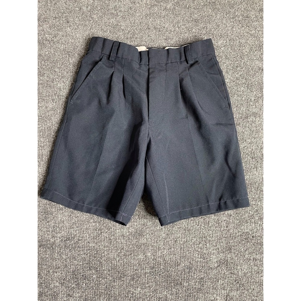 Omni Ltd Boys Navy Blue Pleated Dress Shorts Size 10 Waist 25 School Uniform